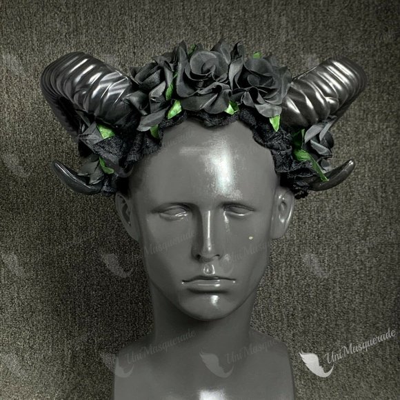 Horns Restyle UniMasquerade | Accessories | Restyle Sheep Horn Flower Headband Gothic ...